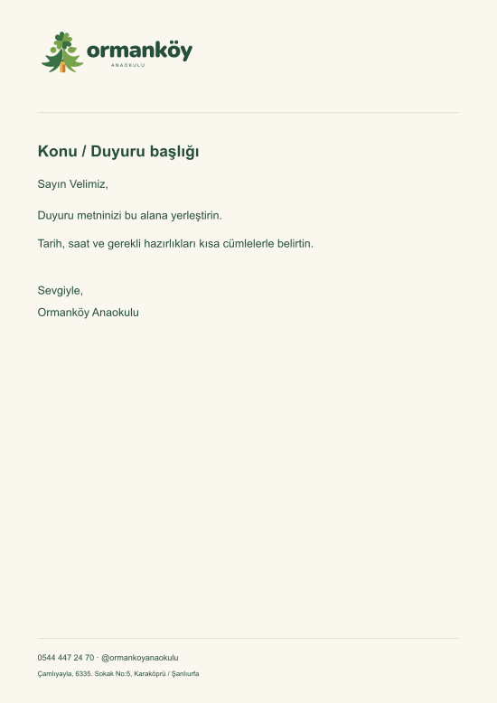 Antetli kâğıt şablon önizlemesi