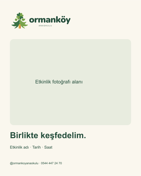 Sosyal medya duyurusu şablon önizlemesi